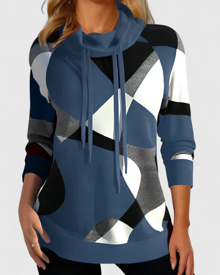 Maxine | Pull Col Bénitier à Blocs Géométriques