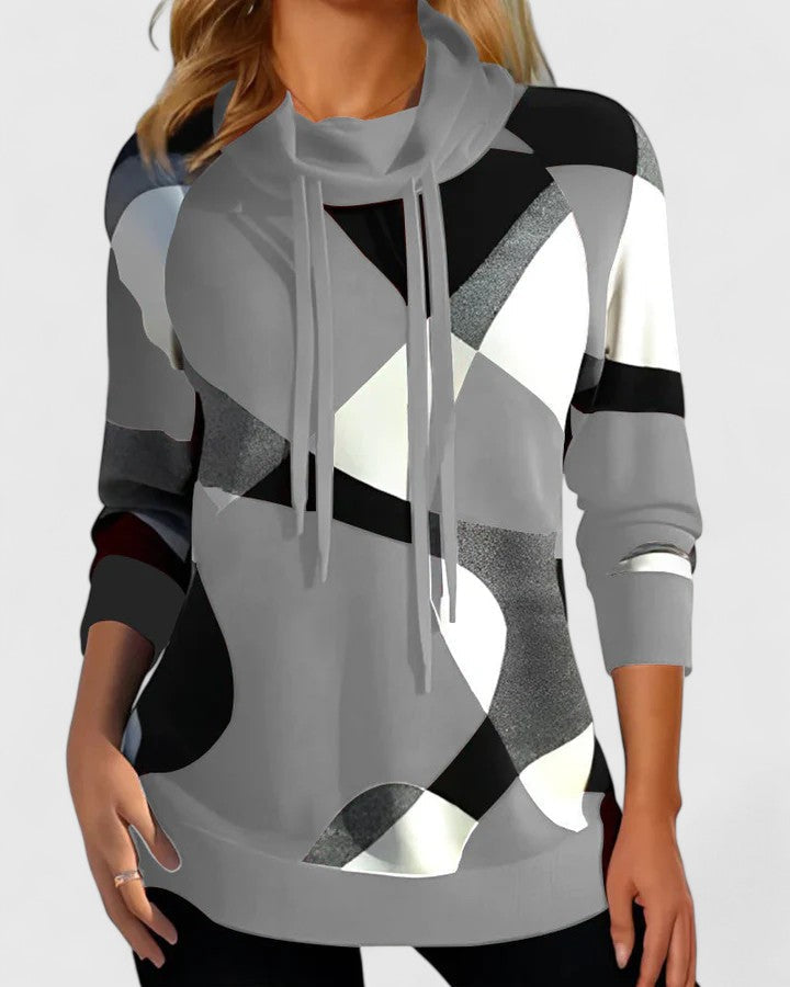 Maxine | Pull Col Bénitier à Blocs Géométriques