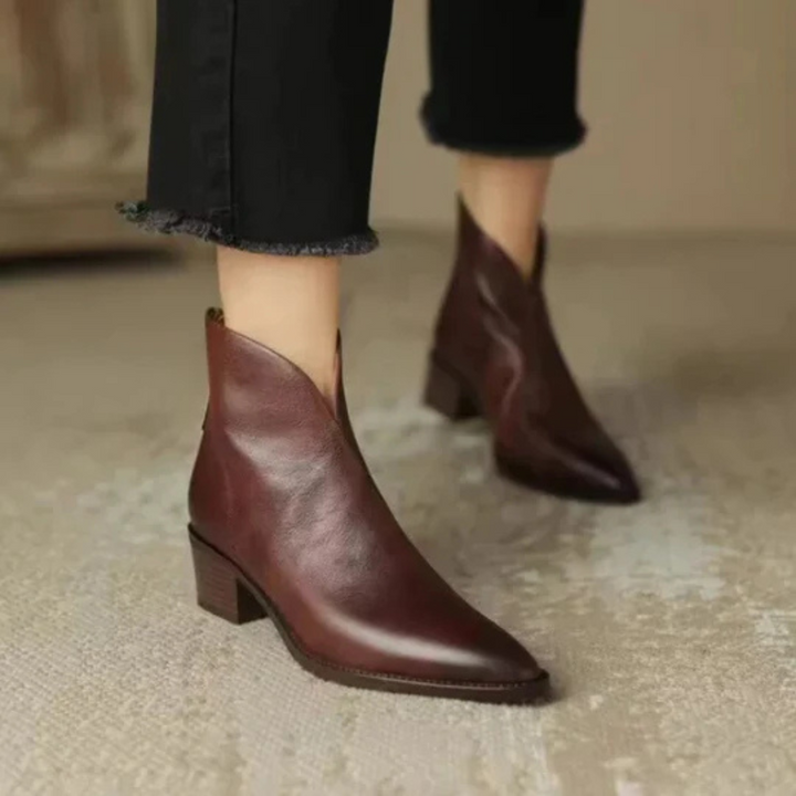 Camille™ – Les Bottines de Luxe à Talon Bas