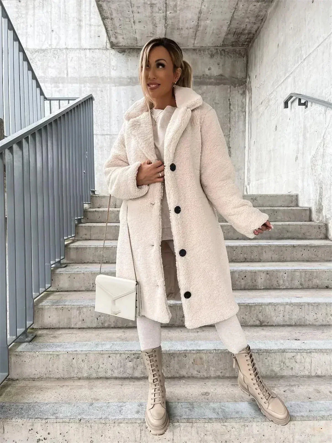 Marielle | Veste Longue Teddy Douillette