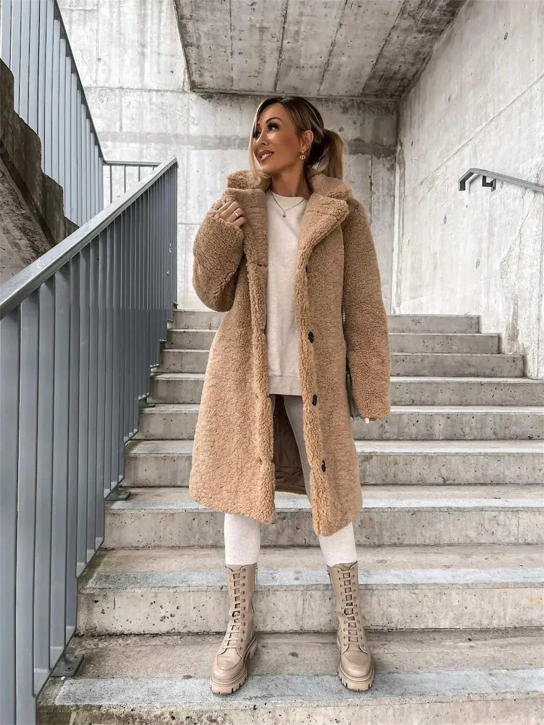 Marielle | Veste Longue Teddy Douillette