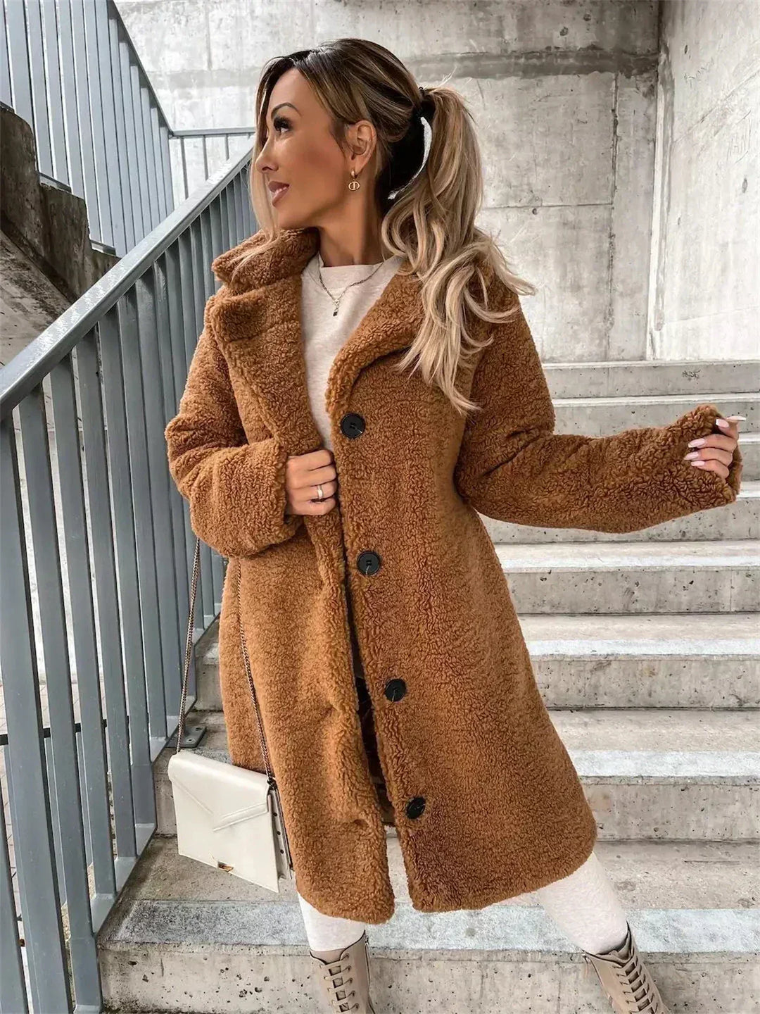 Marielle | Veste Longue Teddy Douillette